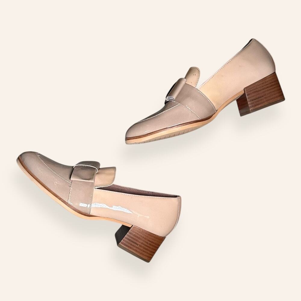 Classic Beige Block Heel Loafers - Women's Flats & Loafers